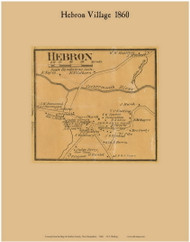 Hebron Village, New Hampshire 1860 Old Town Map Custom Print - Grafton Co.