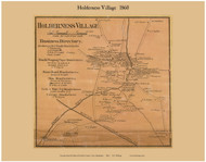 Holderness Village, New Hampshire 1860 Old Town Map Custom Print - Grafton Co.