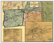 Lebanon Poster Map, New Hampshire 1860 Old Town Map Custom Print - Grafton Co.