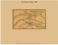East Lebanon Village, New Hampshire 1860 Old Town Map Custom Print - Grafton Co.