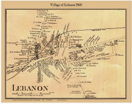 Lebanon Village, New Hampshire 1860 Old Town Map Custom Print - Grafton Co.