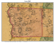 Lyme, New Hampshire 1860 Old Town Map Custom Print - Grafton Co.
