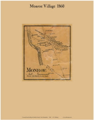 Monroe Village, New Hampshire 1860 Old Town Map Custom Print - Grafton Co.
