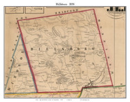Hillsboro, New Hampshire 1858 Old Town Map Custom Print - Hillsboro Co.