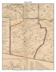 Hollis, New Hampshire 1858 Old Town Map Custom Print - Hillsboro Co.