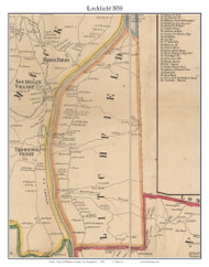 Litchfield, New Hampshire 1858 Old Town Map Custom Print - Hillsboro Co.