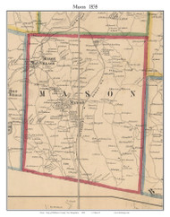 Mason, New Hampshire 1858 Old Town Map Custom Print - Hillsboro Co.