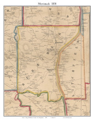Merrimack, New Hampshire 1858 Old Town Map Custom Print - Hillsboro Co.