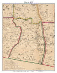 Nashua, New Hampshire 1858 Old Town Map Custom Print - Hillsboro Co.