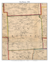 New Boston, New Hampshire 1858 Old Town Map Custom Print - Hillsboro Co.