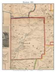 Peterboro, New Hampshire 1858 Old Town Map Custom Print - Hillsboro Co.