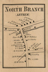 North Branch - Antrim, New Hampshire 1858 Old Town Map Custom Print - Hillsboro Co.