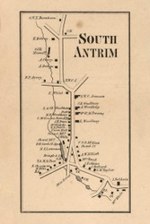 South Antrim, New Hampshire 1858 Old Town Map Custom Print - Hillsboro Co.