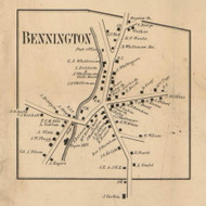 Bennington Village, New Hampshire 1858 Old Town Map Custom Print - Hillsboro Co.