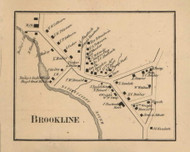 Brookline Village, New Hampshire 1858 Old Town Map Custom Print - Hillsboro Co.