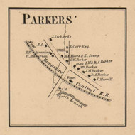 Parkers - Goffstown, New Hampshire 1858 Old Town Map Custom Print - Hillsboro Co.