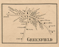 Greenfield Village, New Hampshire 1858 Old Town Map Custom Print - Hillsboro Co.