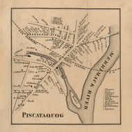 Piscataqoug - Manchester, New Hampshire 1858 Old Town Map Custom Print - Hillsboro Co.