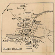 Mason Village, New Hampshire 1858 Old Town Map Custom Print - Hillsboro Co.