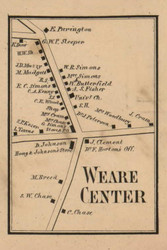 Weare Center Village, New Hampshire 1858 Old Town Map Custom Print - Hillsboro Co.