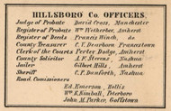 Hillsboro Co. Officers, New Hampshire 1858 Hillsboro Co.