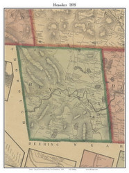 Henniker, New Hampshire 1858 Old Town Map Custom Print - Merrimack Co.