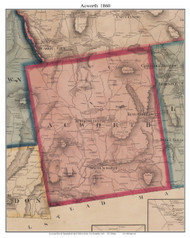 Acworth, New Hampshire 1860 Old Town Map Custom Print - Sullivan Co.