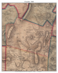 Croydon, New Hampshire 1860 Old Town Map Custom Print - Sullivan Co.