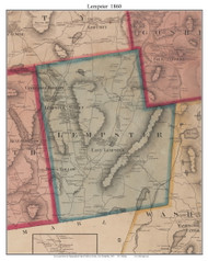 Lempster, New Hampshire 1860 Old Town Map Custom Print - Sullivan Co.