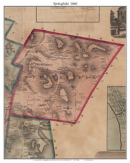 Springfield, New Hampshire 1860 Old Town Map Custom Print - Sullivan Co.