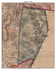 Sunapee, New Hampshire 1860 Old Town Map Custom Print - Sullivan Co.