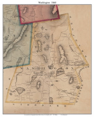 Washington, New Hampshire 1860 Old Town Map Custom Print - Sullivan Co.