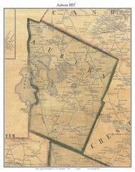 Auburn, New Hampshire 1857 Old Town Map Custom Print - Rockingham Co.