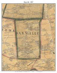 Danville, New Hampshire 1857 Old Town Map Custom Print - Rockingham Co.