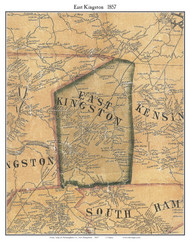 East Kingston, New Hampshire 1857 Old Town Map Custom Print - Rockingham Co.