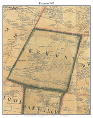 Fremont, New Hampshire 1857 Old Town Map Custom Print - Rockingham Co.