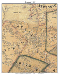Greenland, New Hampshire 1857 Old Town Map Custom Print - Rockingham Co.