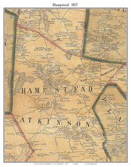 Hampstead, New Hampshire 1857 Old Town Map Custom Print - Rockingham Co.