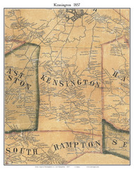 Kensington, New Hampshire 1857 Old Town Map Custom Print - Rockingham Co.