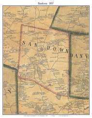 Sandown, New Hampshire 1857 Old Town Map Custom Print - Rockingham Co.