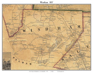 Windham, New Hampshire 1857 Old Town Map Custom Print - Rockingham Co.