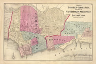 Hoboken, Jersey City, West Hoboken Township, Weehawken Township, and Union Township, New Jersey 1872 Old Town Map Reprint - State Atlas