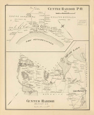 Center Harbor Town, Centre Harbor P.O., New Hampshire 1892 Old Town Map Reprint - Hurd State Atlas Belknap