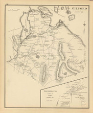 Gilford Town, Gilford P.O., New Hampshire 1892 Old Town Map Reprint - Hurd State Atlas Belknap