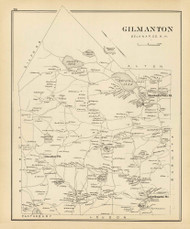 Gilmanton Town, New Hampshire 1892 Old Town Map Reprint - Hurd State Atlas Belknap