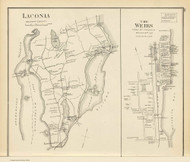 Laconia Town, The Weirs, New Hampshire 1892 Old Town Map Reprint - Hurd State Atlas Belknap