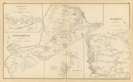 New Hampton Town, Belmont Town, New Hampton P.O., Belmont P.O., New Hampshire 1892 Old Town Map Reprint - Hurd State Atlas Belknap