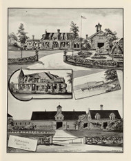 Nestledown Zebley Farm, Weirs, New Hampshire 1892 Old Town Map Reprint - Hurd State Atlas Belknap