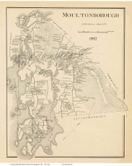 Moultonborough Town, New Hampshire 1892 Old Town Map Reprint - Hurd State Atlas Carroll