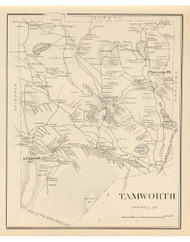 Tamworth Town, New Hampshire 1892 Old Town Map Reprint - Hurd State Atlas Carroll
